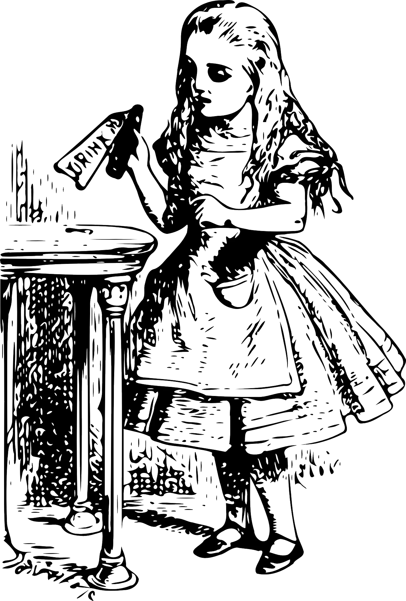 Girl Child Alice In Wonderland royalty-free vector graphic. Free for use & download.